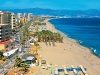 View along beach, Torremolinos, Costa del Sol, Andalucia, Spain, Mediterranean, Europe